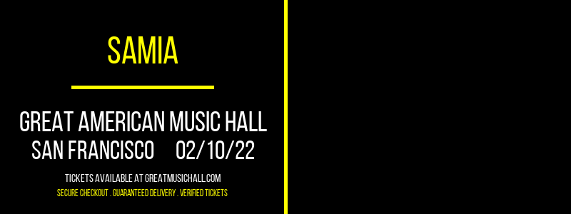 Samia at Great American Music Hall tickets Samia at Great American Music Hall