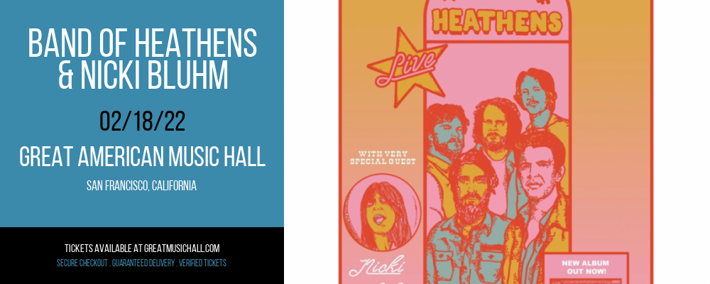 Band of Heathens & Nicki Bluhm at Great American Music Hall tickets Band of Heathens & Nicki Bluhm at Great American Music Hall