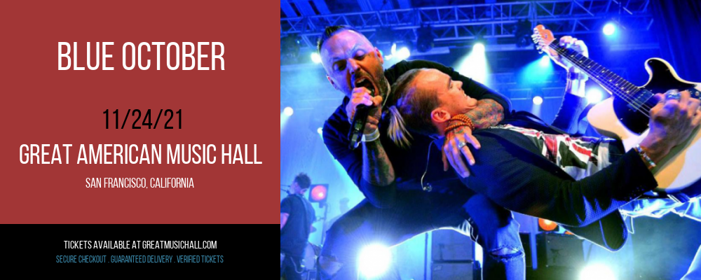 Blue October at Great American Music Hall tickets Blue October at Great American Music Hall