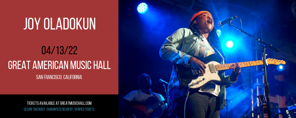 Joy Oladokun at Great American Music Hall tickets Joy Oladokun at Great American Music Hall