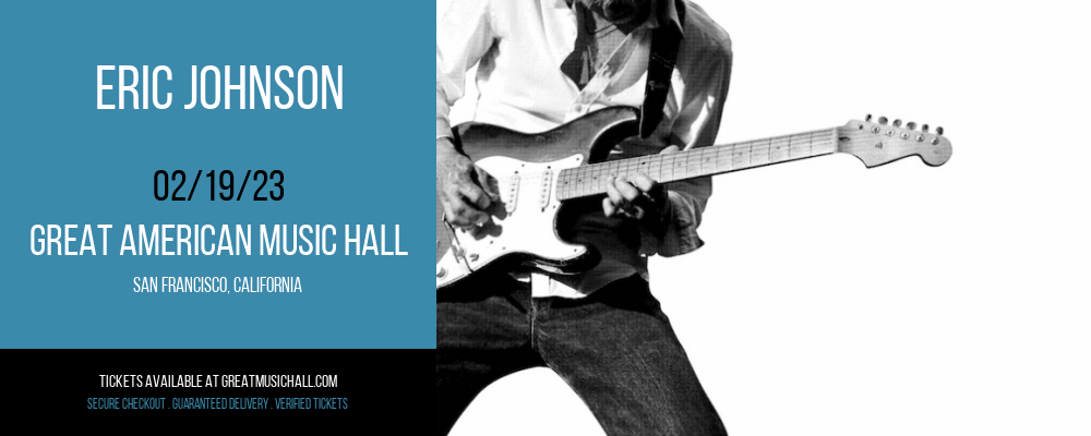 Eric Johnson at Great American Music Hall tickets Eric Johnson at Great American Music Hall