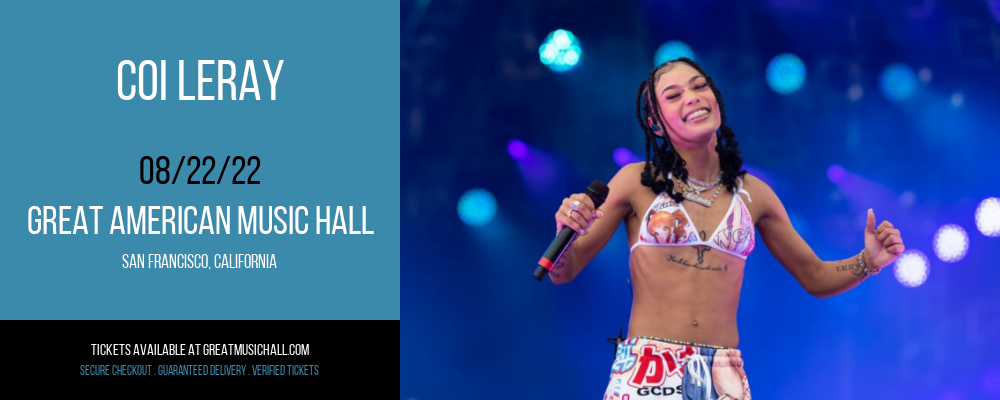 Coi Leray at Great American Music Hall tickets Coi Leray at Great American Music Hall