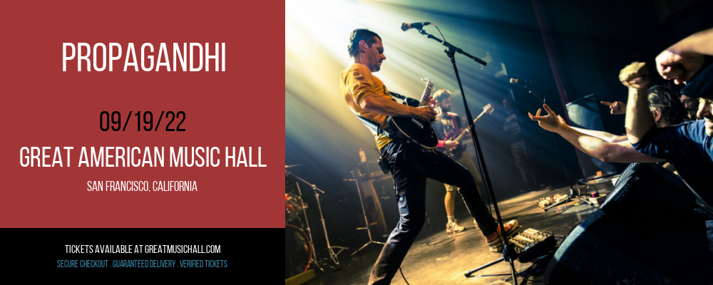 Propagandhi at Great American Music Hall tickets Propagandhi at Great American Music Hall