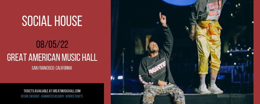 Social House at Great American Music Hall tickets Social House at Great American Music Hall