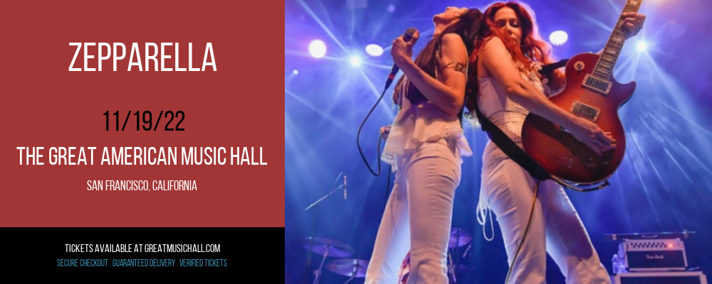 Zepparella at Great American Music Hall tickets Zepparella at Great American Music Hall