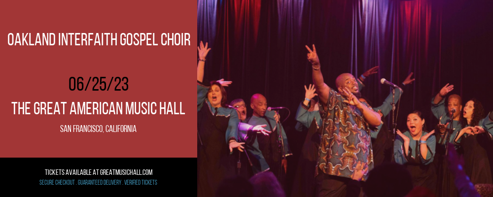 Oakland Interfaith Gospel Choir at Great American Music Hall tickets Oakland Interfaith Gospel Choir at Great American Music Hall