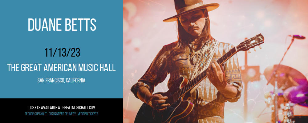 Duane Betts at The Great American Music Hall